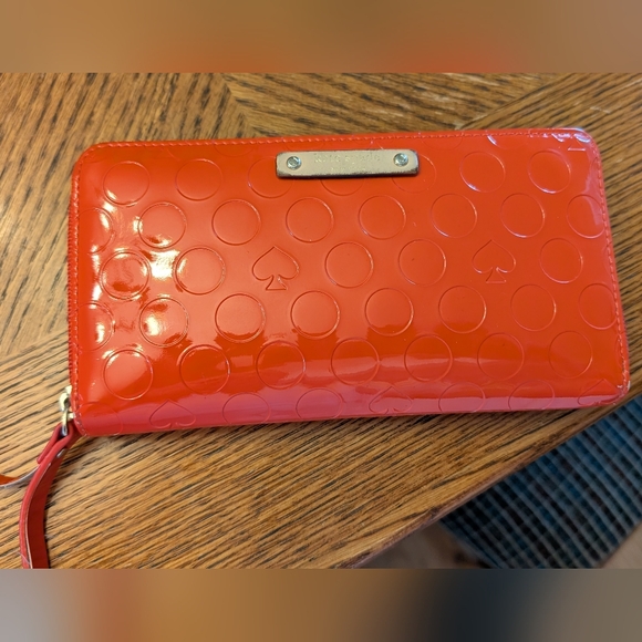 kate spade Handbags - Kate Spade Vibrant Red Embossed Wallet